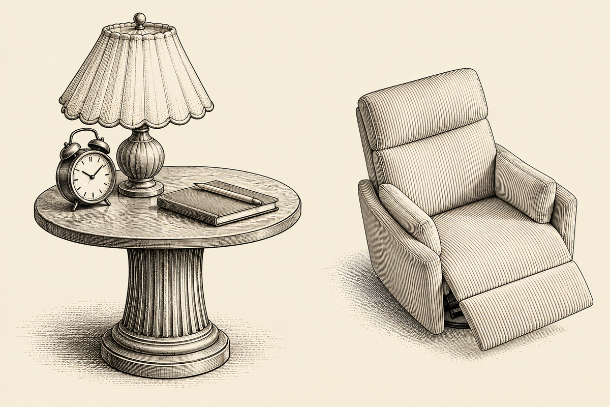 Vintage nursery illustration for Does Every Nursery Need a Smart Monitor?, with nursery accessories and The Cove.