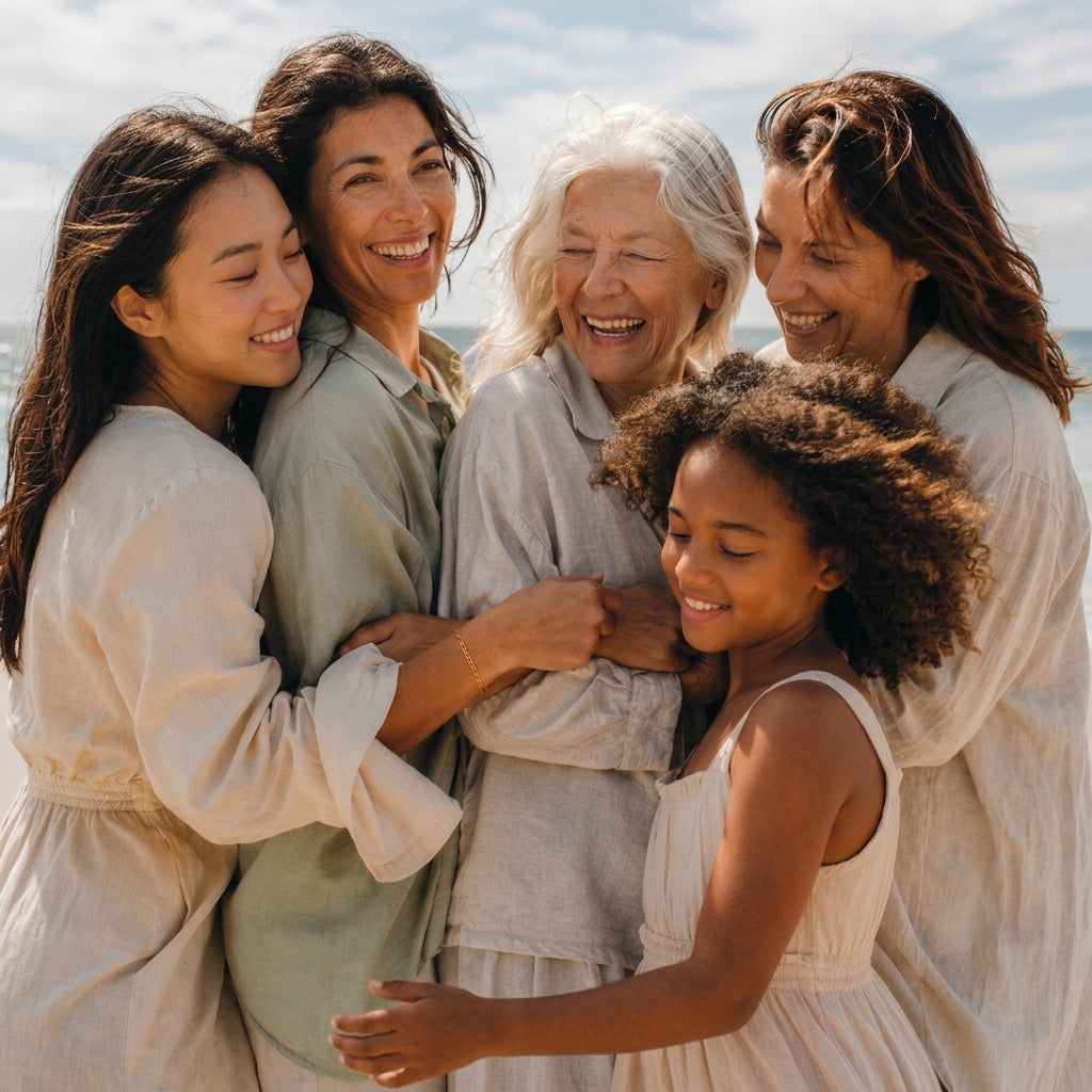 Five women together outdoors, the existing hushhbaezzz brand group image
